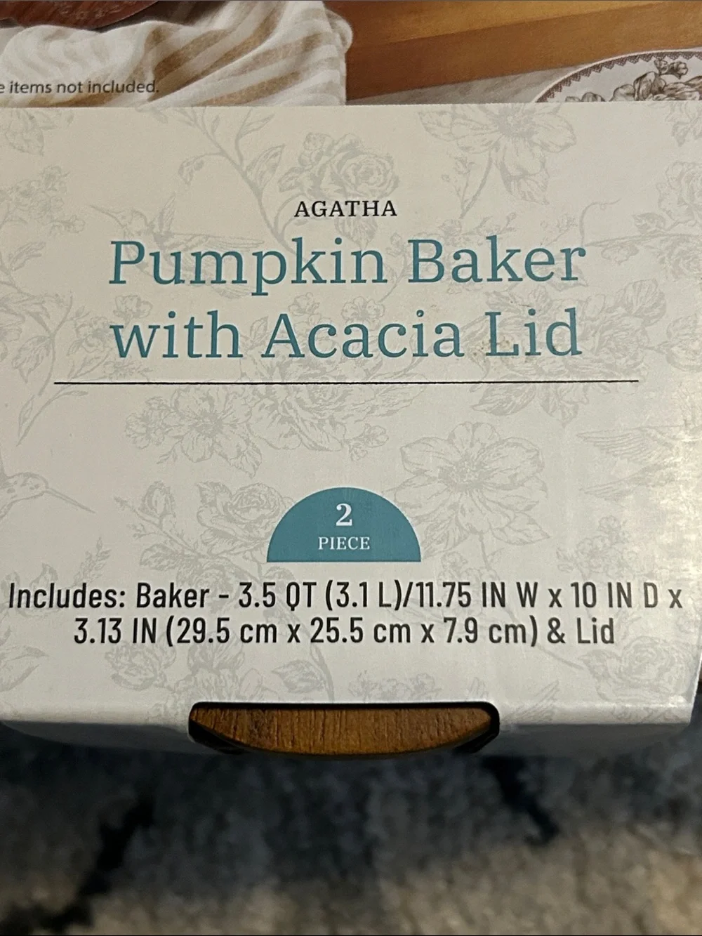 The Pioneer Woman Agatha Acacia Wood Pumpkin Baker Lid - Brown